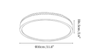 Clérachic ceiling light dimension drawing, 2 of 6, every measurement marked in centimetres and inches.