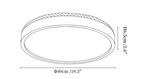 Clérachic ceiling light dimension drawing, 4 of 6, every measurement marked in centimetres and inches.