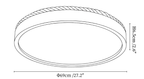 Clérachic ceiling light dimension drawing, 6 of 6, every measurement marked in centimetres and inches.