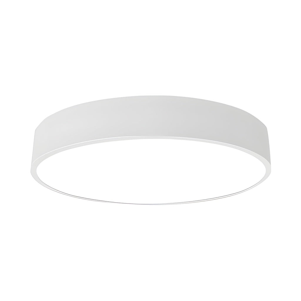 White round Clérachic ceiling light with a slim straight rim and flat diffuser, on a plain white background.