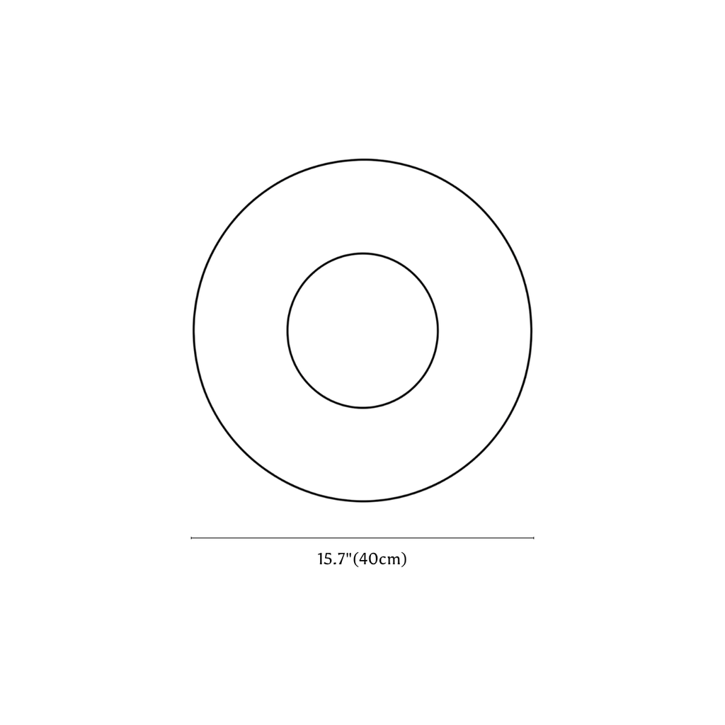 Clérachic wall light dimension drawing, 40 cm, every measurement marked in centimetres and inches.