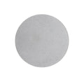 Front view of a Clérachic round wall light with a pale cement-grey face and fine pitted texture, on white.
