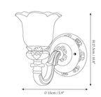 Dimension drawing of this single-head Clérachic wall light, with its 27.5 cm height and 15 cm backplate diameter marked.