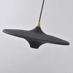 Side-on angle of this Clérachic pendant in matt black, showing the thin flared rim and the narrow lower cone.