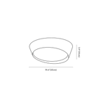 Clérachic ceiling light dimension drawing, 50 cm, every measurement marked in centimetres and inches.