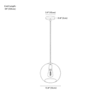 Clérachic pendant light dimension drawing, 35 cm, every measurement marked in centimetres and inches.