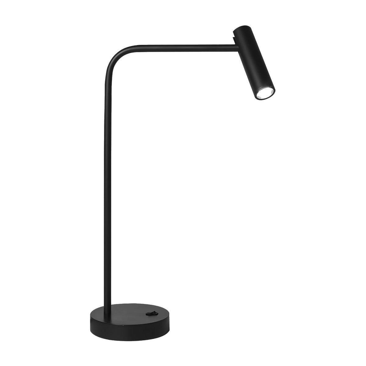Dimension drawing of the skinny table lamp, in outline against white.