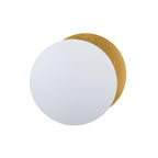 White front disc over a gold disc on this Clérachic wall light, cut out on a plain white background.
