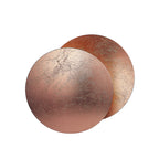 Large crackled rose-copper front disc over a bronze disc on this Clérachic wall light, shown front-on on white.