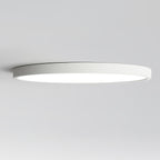 Side view of this Clérachic ceiling light, showing how thin the white rim is against a pale grey ceiling.