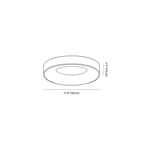 Clérachic ceiling light dimension drawing, 30 cm, every measurement marked in centimetres and inches.