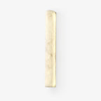 Slim half-cylinder alabaster wall sconce from Clérachic, glowing softly with cloudy cream veining, on a plain white backdrop.