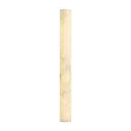 Front view of a lit alabaster column with golden-brown veining, floating on a white background; from Clérachic.