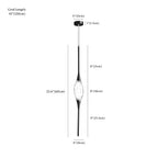 Clérachic pendant light dimension drawing, 1 Head, 10 cm × 120 cm, every measurement marked in centimetres and inches.