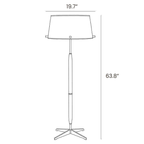 Dimension drawing of this Clérachic floor lamp, with its height and shade width marked.
