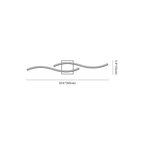 Clérachic wall light dimension drawing, 1 of 4, every measurement marked in centimetres and inches.