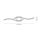 Clérachic wall light dimension drawing, 4 of 4, every measurement marked in centimetres and inches.