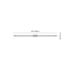 Clérachic wall light dimension drawing, 2 of 2, every measurement marked in centimetres and inches.