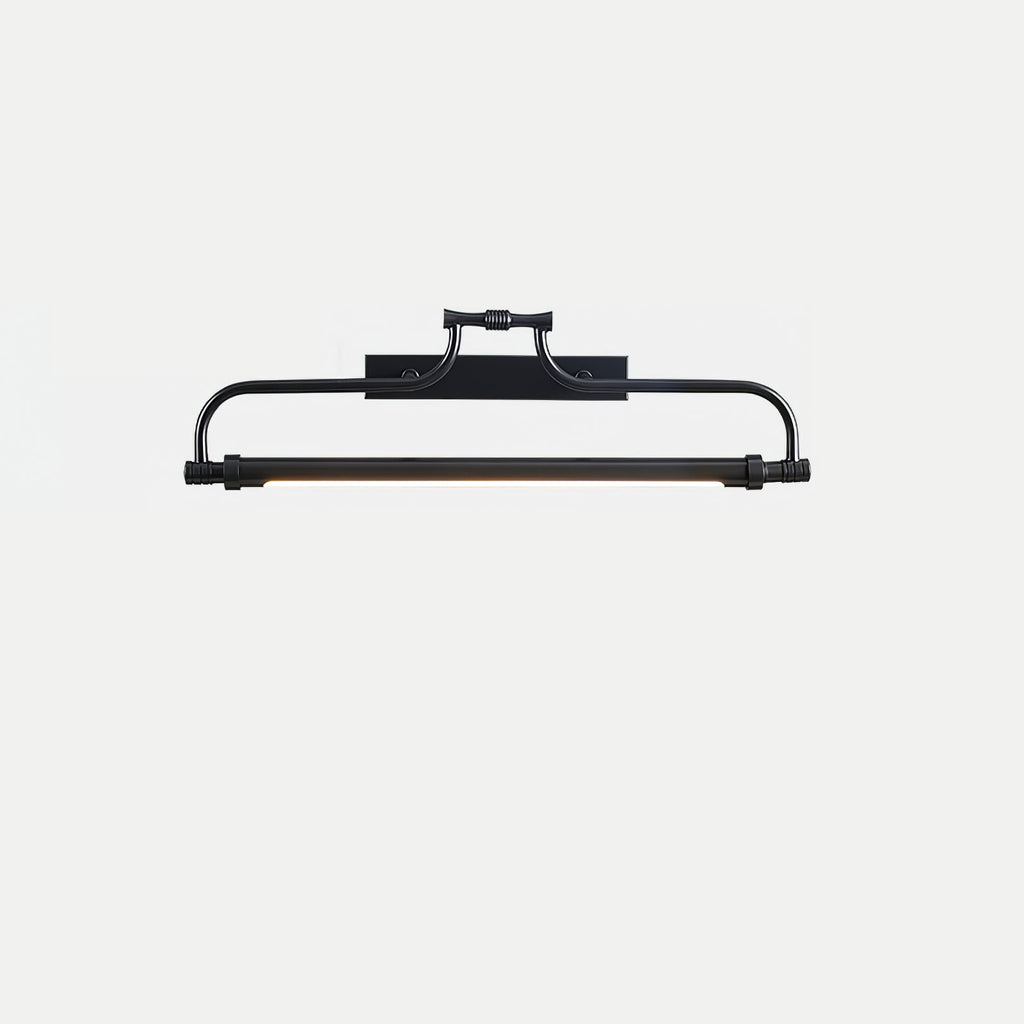 A black version of this Clérachic wall light on a pale grey backdrop, with the same arm and ribbed end caps.