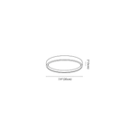 Clérachic ceiling light dimension drawing, 1 of 6, every measurement marked in centimetres and inches.