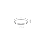 Clérachic ceiling light dimension drawing, 3 of 6, every measurement marked in centimetres and inches.