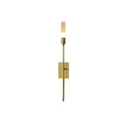 Single-light Clérachic sconce in brass on a white background, with a long straight arm below a small rectangular plate.