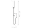 Dimension drawing of this single-light Clérachic sconce, with its 60 cm (23.6″) height and 10 cm (3.9″) width marked.