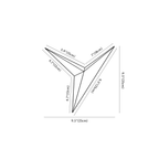 Clérachic wall light dimension drawing, every measurement marked in centimetres and inches.
