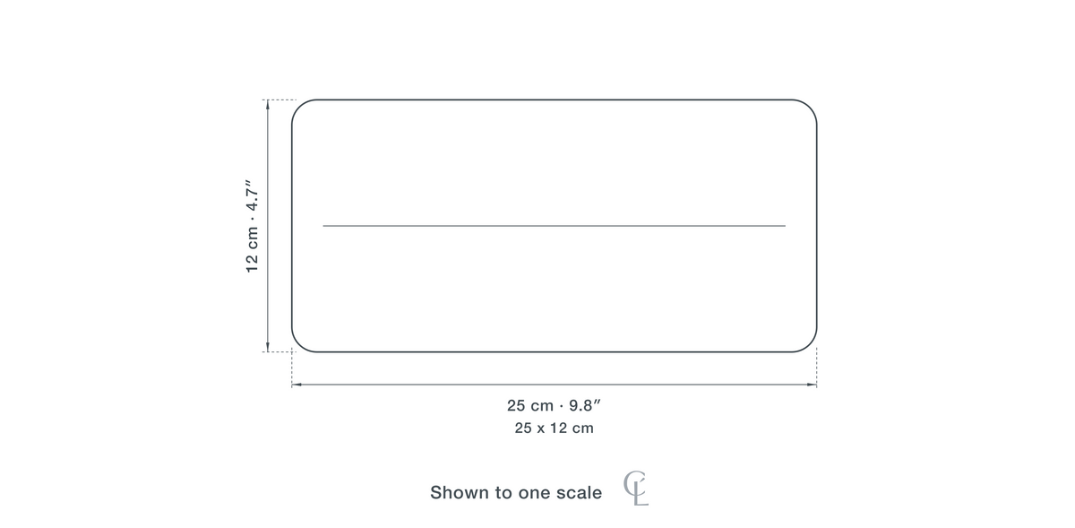 Technical dimension drawing of the Slim Wall Light for Stairwell, Iron Sconce, 12 to 25 cm — 25 × 12 cm (9.8 × 4.7″), drawn to scale.