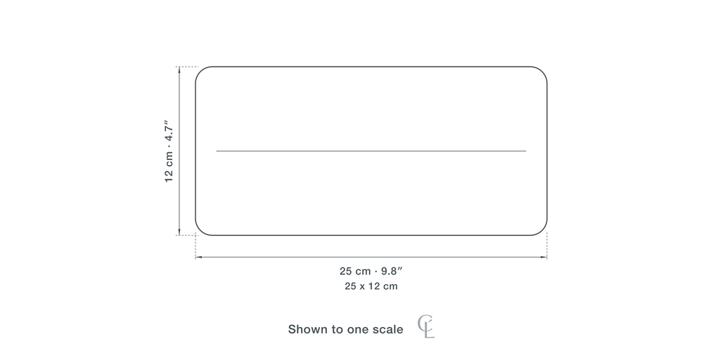 Technical dimension drawing of the Clérachic Slim Wall Light for Stairwell, Iron Sconce, 12 to 25 cm — 25 × 12 cm (9.8 × 4.7″), drawn to scale.