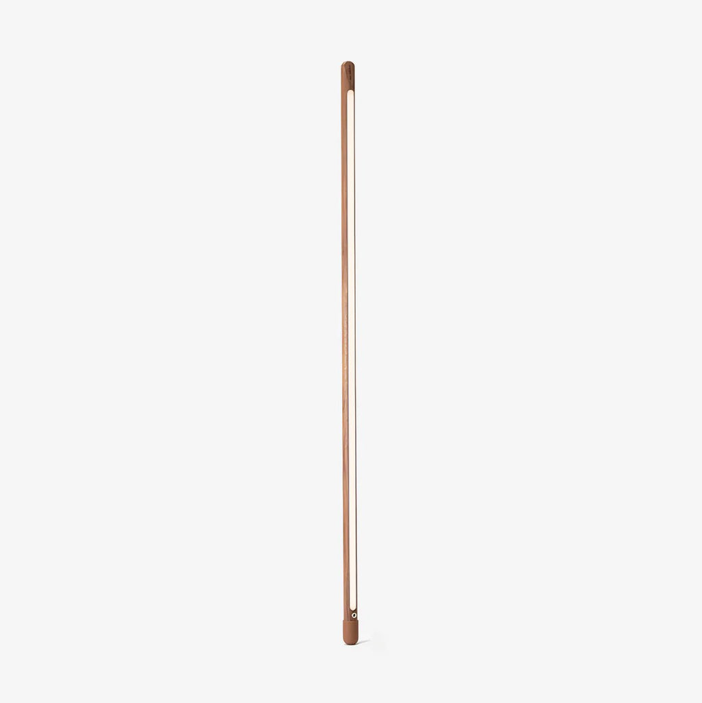 Slim wooden floor lamp from Clérachic with a frosted LED strip down its front, shown upright on a plain white background.