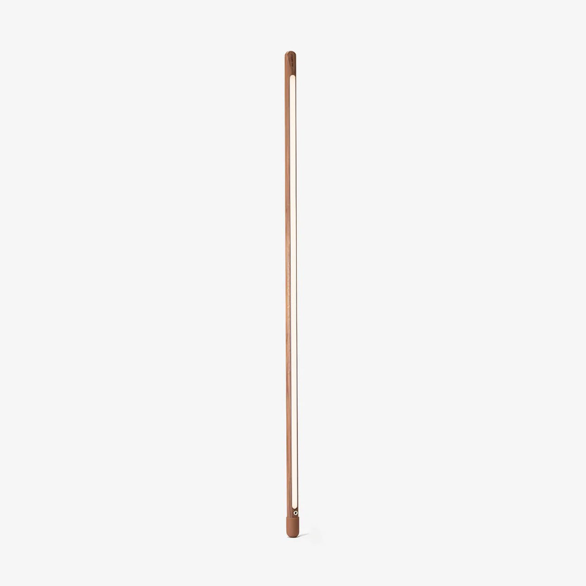 Slim wooden floor lamp from Clérachic with a frosted LED strip down its front, shown upright on a plain white background.