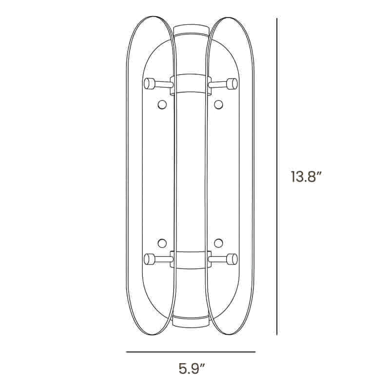 Dimension drawing of this Clérachic wall light, with its height and width marked.
