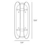Dimension drawing of this Clérachic wall light, with its height and width marked.