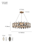 Clérachic chandelier dimension drawing, Round, 80 cm × 28 cm, every measurement marked in centimetres and inches.