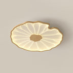 Clérachic ceiling light in light wood-grain finish, its closest crop filling the frame with warm glow.