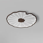 Clérachic ceiling light in dark walnut finish, lit in cool white light for a brighter close-up view.