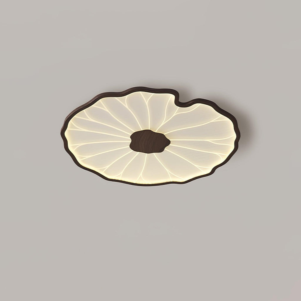 Clérachic ceiling light in dark walnut finish, a smaller, more distant crop on a plain grey ceiling.