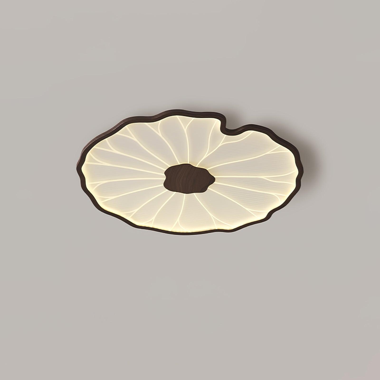 Clérachic ceiling light in dark walnut finish, a smaller, more distant crop on a plain grey ceiling.