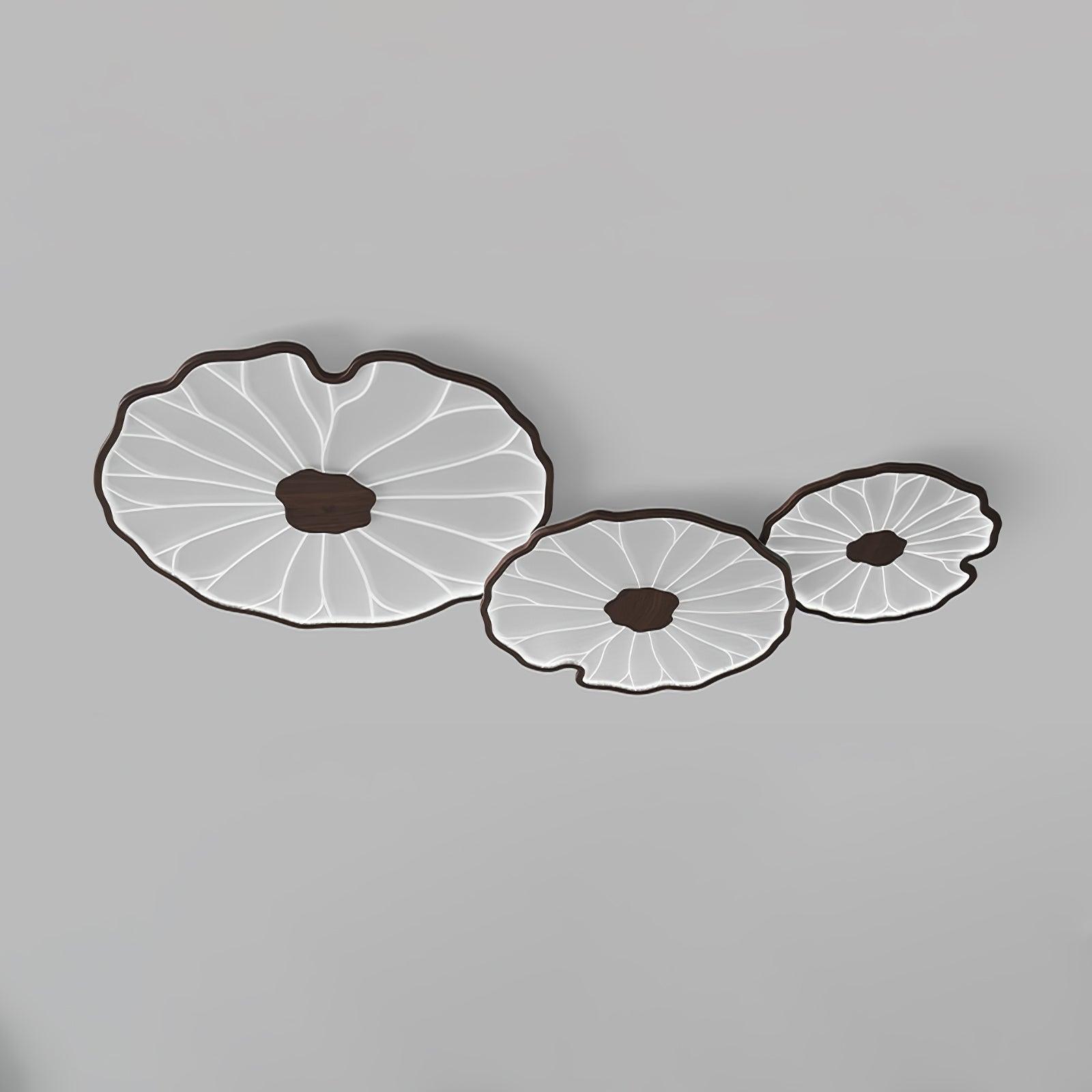 Clérachic walnut-finish trio of shades lit in cool white light, a wider crop with more grey space around it.