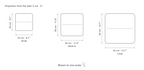 Technical dimension drawing of the Square Wood Ceiling Light in all 3 sizes — 23 × 23 cm (9.1 × 9.1″), 30 × 30 cm (11.8 × 11.8″), 40 × 40 cm (15.7 × 15.7″), 5 cm (2″) deep, drawn to one scale.