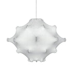 White Clérachic pendant with a stretched, dimpled shade shown frontally on a plain white backdrop.