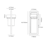 Clérachic wall light dimension drawing, 42 cm, 12 W, every measurement marked in centimetres and inches.