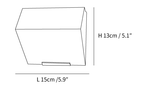 Clérachic wall light dimension drawing, 1 of 4, every measurement marked in centimetres and inches.
