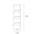 Clérachic wall light dimension drawing, 4 of 4, every measurement marked in centimetres and inches.