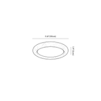 Clérachic ceiling light dimension drawing, 4, every measurement marked in centimetres and inches.