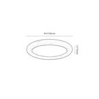 Clérachic ceiling light dimension drawing, 6, every measurement marked in centimetres and inches.