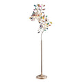 Clérachic agate floor lamp with multicolour slices on thin gold branches, shown on a plain white backdrop above a fluted base.