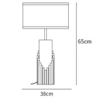 Dimension drawing of the streamline table lamp, in outline against white.