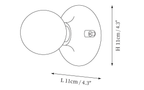 Dimension drawing of this Clérachic wall light, with its 11 cm height and 11 cm width marked.